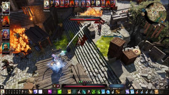 Best single player games - Divinity Original Sin 2: An in-game screenshot of a player character targeting a Magister Swordsman during combat.