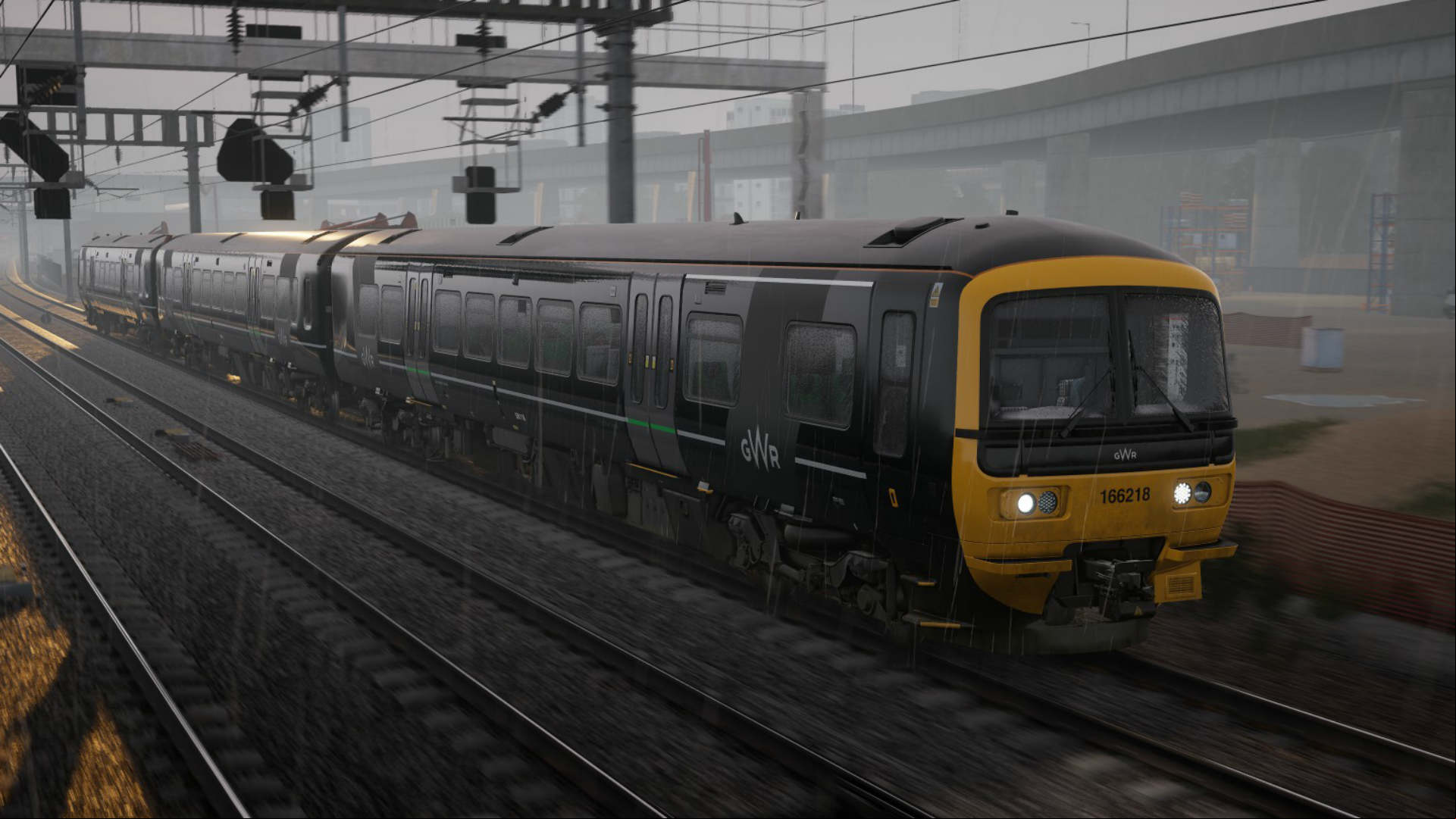 Best simulation games: Train Sim World. Image shows a train on the tracks.