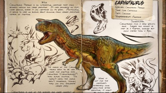One of the best Ark dinos is the Carnotaurus, as shown in this journal.