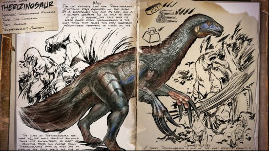 One of the best Ark dinos is the Therinzinosaur, as shown in this journal.
