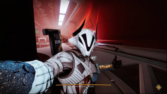 Destiny 2 Beyond Light raid: a futuristic soldier takes a selfie.