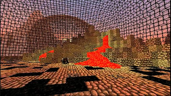 Best Minecraft maps - lava slowly trickling down to the obsidian below it in Containment Survival 2.