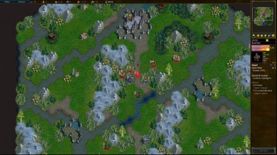 Best turn-based strategy games - a view of the map in Battle for Wesnoth.