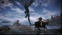 Fighting a dragon, which hovers overhead, in Elden Ring