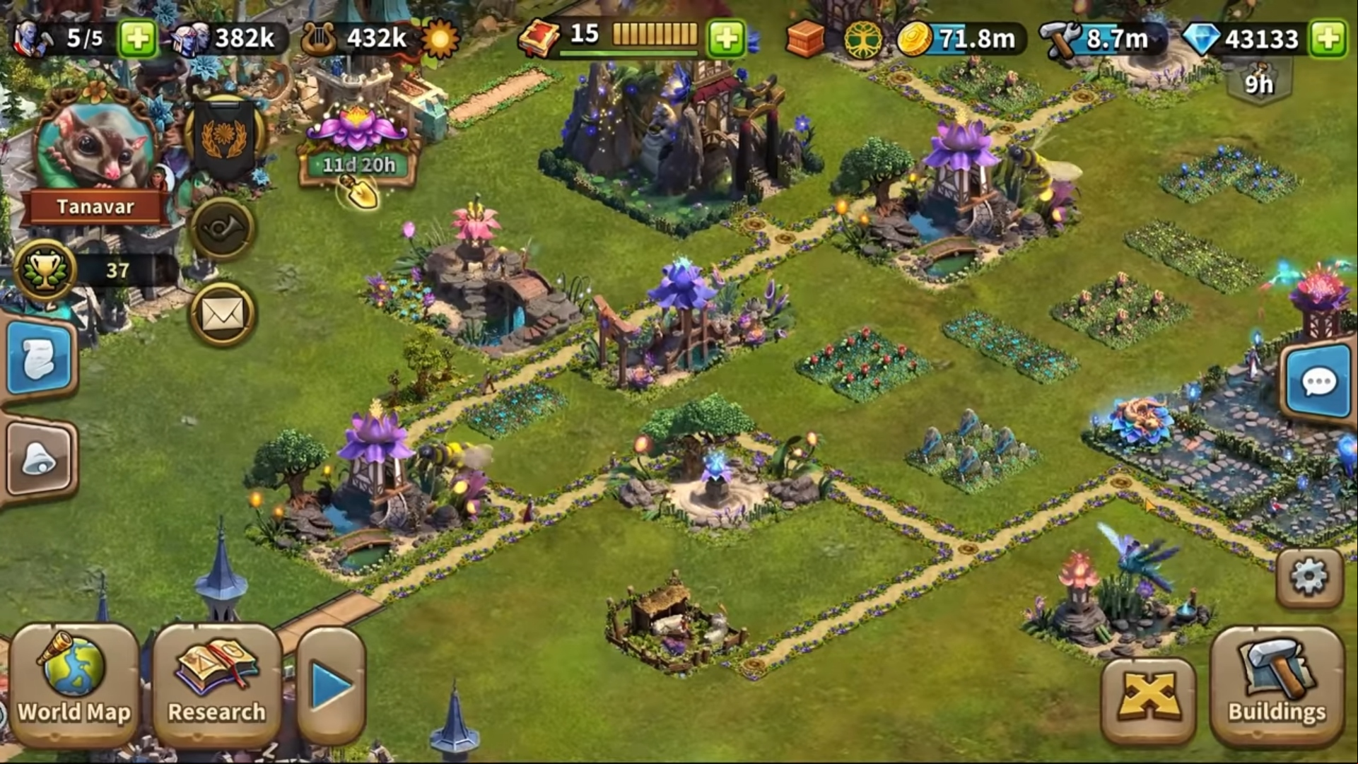 Online games: Elvenar. Image shows a beautiful landscape.