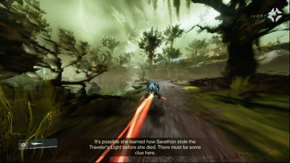 The player explores the swamps of Savathun's Throne World in Destiny 2 The Witch Queen's campaign