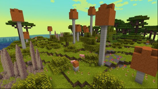 Best Minecraft mods - in the Biomes O'Plenty mod, there is a Fungal Jungle biome full of orange mushrooms.