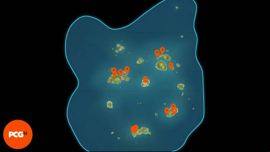 Golden Apple Archipelago Genshin Impact map Conch locations