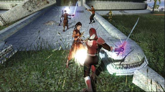 Best Star Wars games on PC: a warrior slices through their enemy with a laser sword