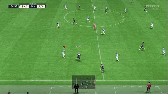 FIFA 23 review: Gameplay of Brighton vs Juventus, with McKennie on the ball on the left-hand side of the pitch