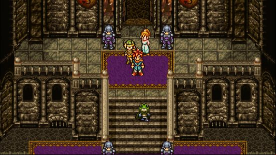 Best JRPGs on PC: The heroes of Chrono Trigger walking through a castle.