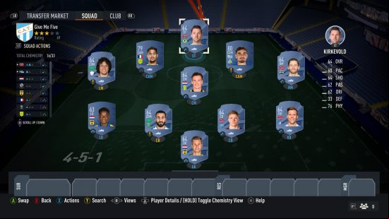 FIFA 23 Give Me Five SBC solution: a squad of ultimate team cards