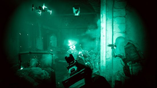 Modern Warfare 2 Spec Ops co-op mode details: a firefight seen through night vision goggles