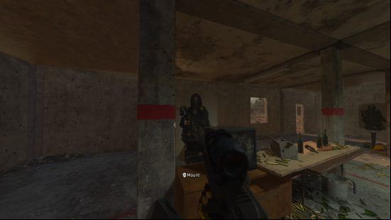 Modern Warfare 2 Ghost Team targets: a soldier discovers two stationary targets inside a training facility