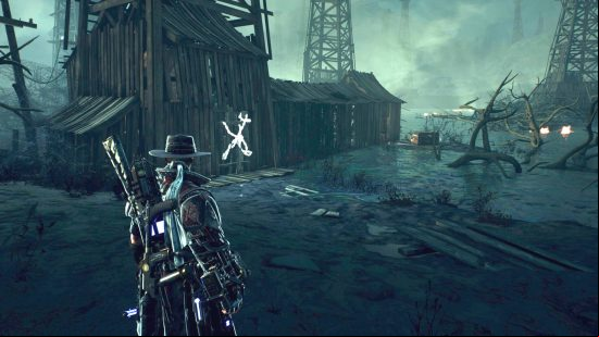 Evil West unique chests locations - at the edge of lake, there is a barricaded house with a chest on a small island at the other end of the building.