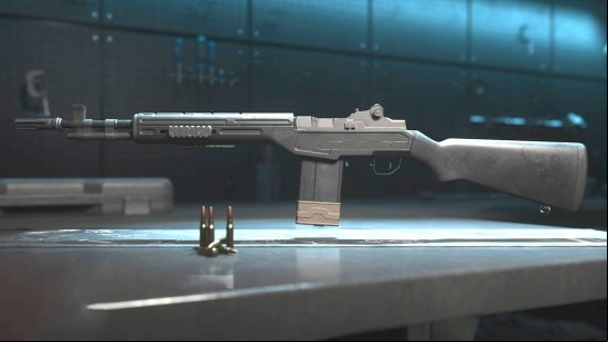 Best Warzone 2 battle rifles - the SO-14 rifle in the armoury.