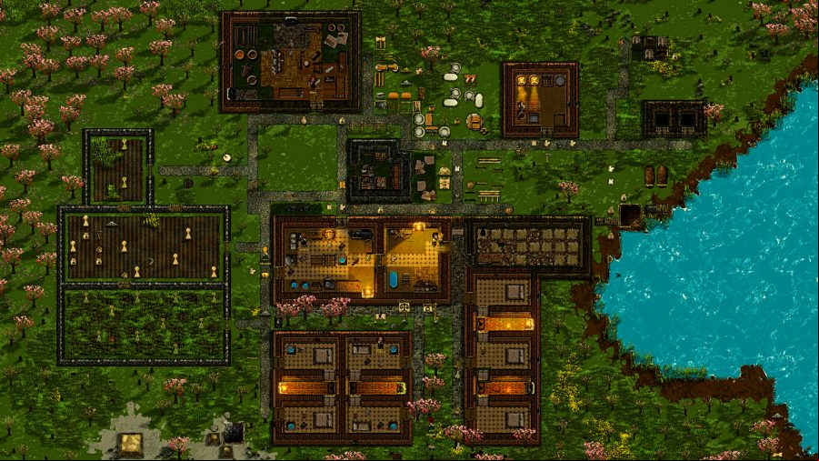 Clanfolk - top-down view of a small village build in the fields of Scotland