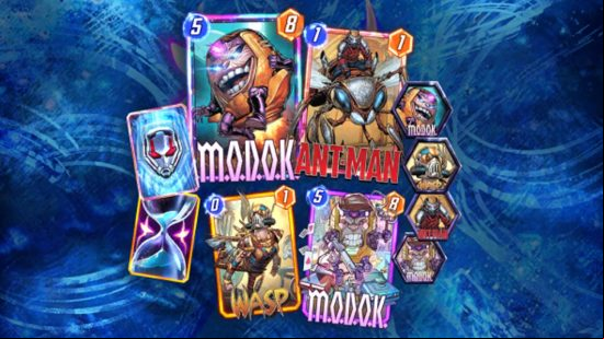 Next Marvel Snap season release date: Artwork for the cards in February, including MODOK, along with the Ant-Man and Wasp steampunk variants