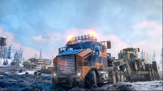 Best truck games: trucks drive through snow