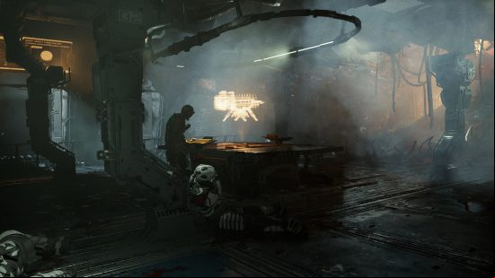 Dead Space Remake: a dark corridor ona spaceship fiolled with horrors