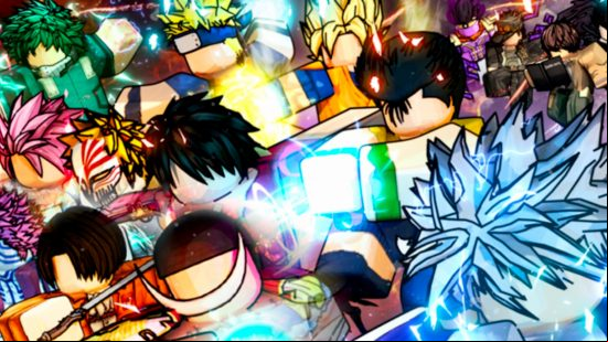 A series of anime characters preparing to fight in one of the best Roblox games, All Star Tower Defence