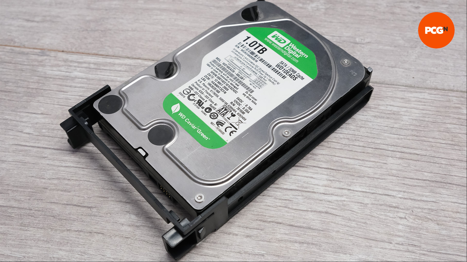 A western digital hard drive ready to be mounted inside a gaming pc