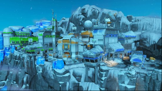Overwatch 2 season 3 release date: The Antarctic Peninsula, the newest control map to Overwatch 2 season 3, featuring a climatological research base and an icebreaker ship.