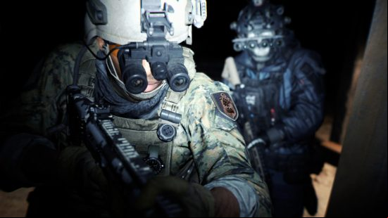 Sell Call of Duty for Activision Blizzard Microsoft deal says regulator: two operators in FPS game Modern Warfare 2 move through a house wearing night vision 