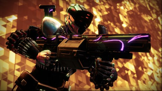 Destiny 2 Lightfall exotics list: A Guardian holds a Lightfall exotic weapon.