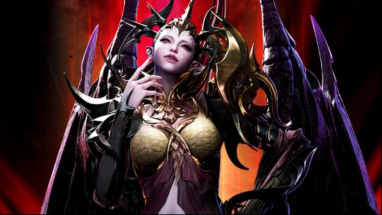 Lost Ark - Vykas, a demon with spiked golden armour and large, purple wings