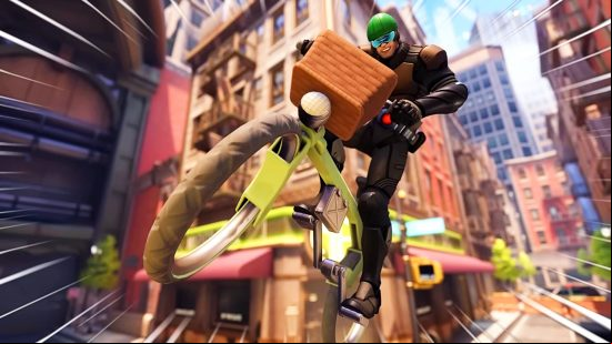 Overwatch 2 patch notes - Soldier 76 riding a bicycle dressed as Mumen Rider from One Punch Man