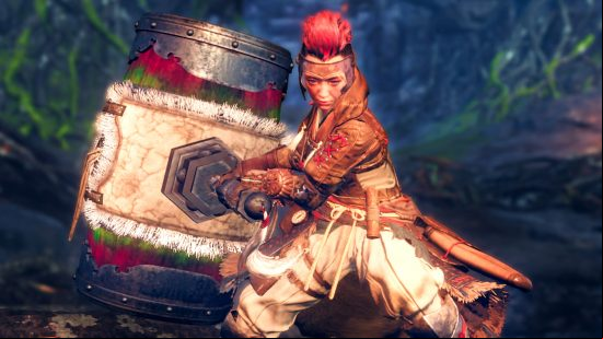 Wild Hearts patch 1.05 - a hunter swings a hammer around their body