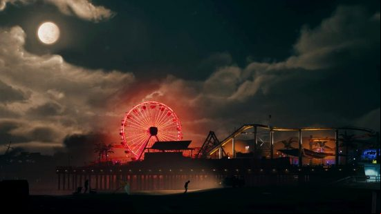 Dead Island 2 review - the Santa Monica pier at night.