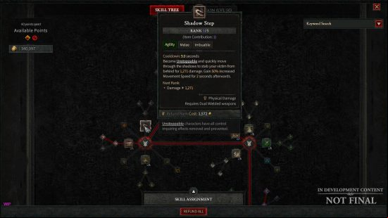 An image showing the Diablo 4 skills for Rogue