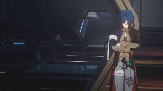 Blade is the most mysterious out of the Honkai Star Rails characters, as he leans against a wall, not showing his face.