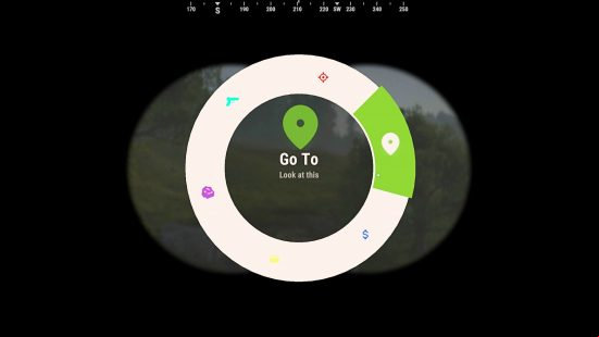 Rust update patch notes - a ping wheel with six options: a green marker, a blue dollar sign, a yellow chest, a purple landmark, a cyan pistol, and a red target