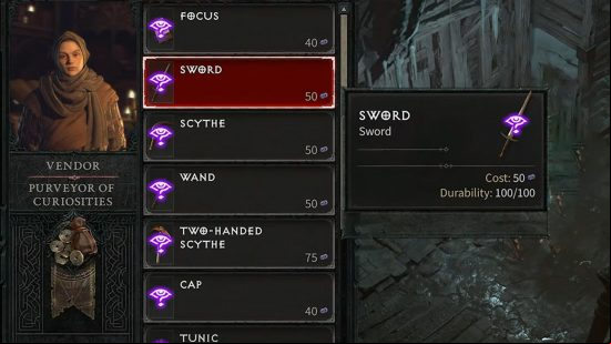 The Diablo 4 Purveyor of Curiosities 