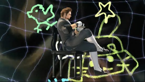 FFXIV 6.4 Live Letter 77 - Hildibrand sits on a chair in the void of space