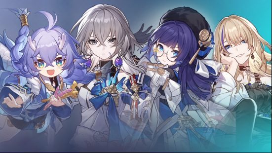 Best Bailu Honkai Star Rail team comp: Bailu, Serval, Pela, and Bronya all appear in an image together.