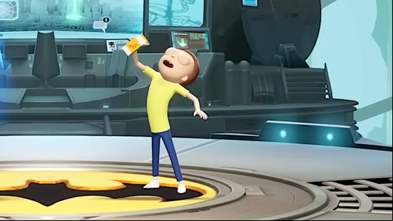 Multiversus tier list: Morty is about to eat a snack in the Batcave.
