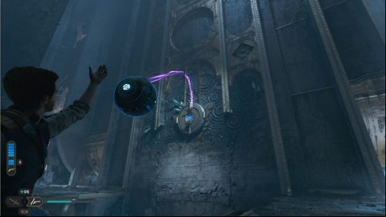 Star Wars Jedi Survivor Devastated Settlement puzzle solution: Placing an orb in the coupler.