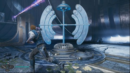 Star Wars Jedi Survivor Devastated Settlement puzzle solution: The spinning device in the first puzzle.