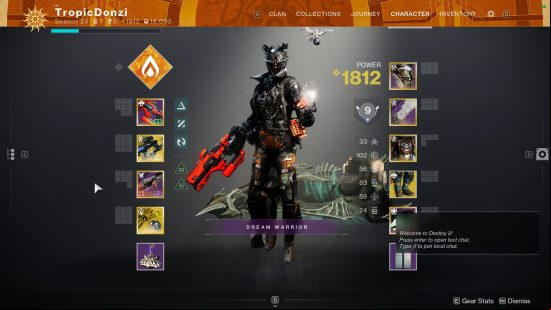 The best Solar Warlock build character screen