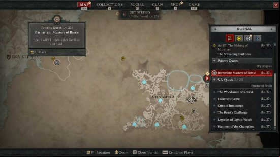 The Diablo 4 quests include 