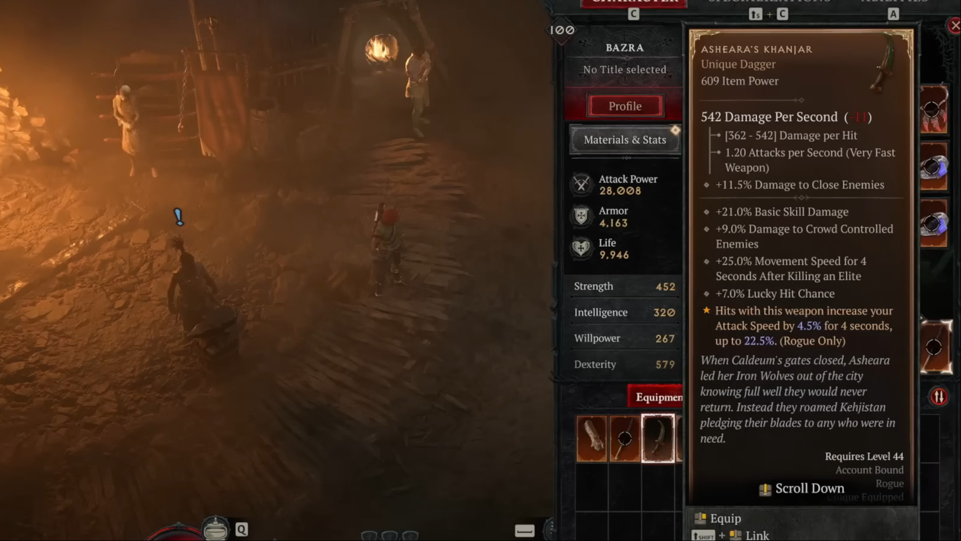 The Diablo 4 uniques include the rogue dagger khanjar