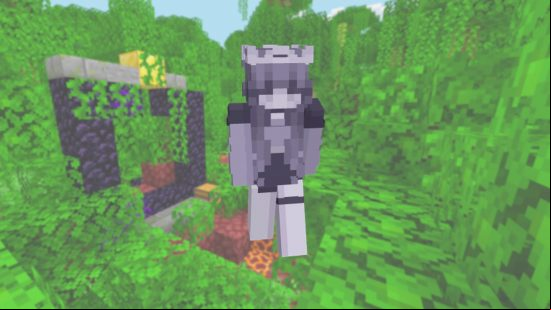 Best Minecraft skins: A grey-toned Minecraft skin makde to resemble the ghost of a young female.