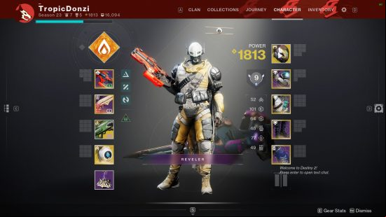 Best Destiny 2 Hunter solar build character creation screen