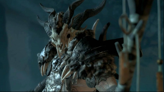 Best Diablo 4 endgame build: The Druid stands with a skull covering his face