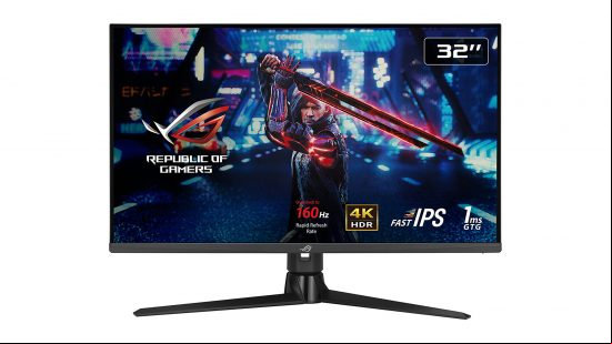 PCGamesN - Best 4K gaming monitors - Asus ROG Strix XG32UQ on white background