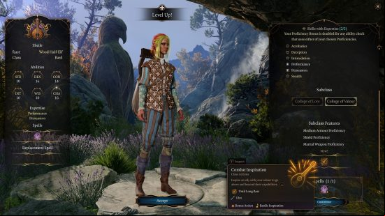 Utilize the character creation screen effectively for the best Baldur's Gate 3 bard build